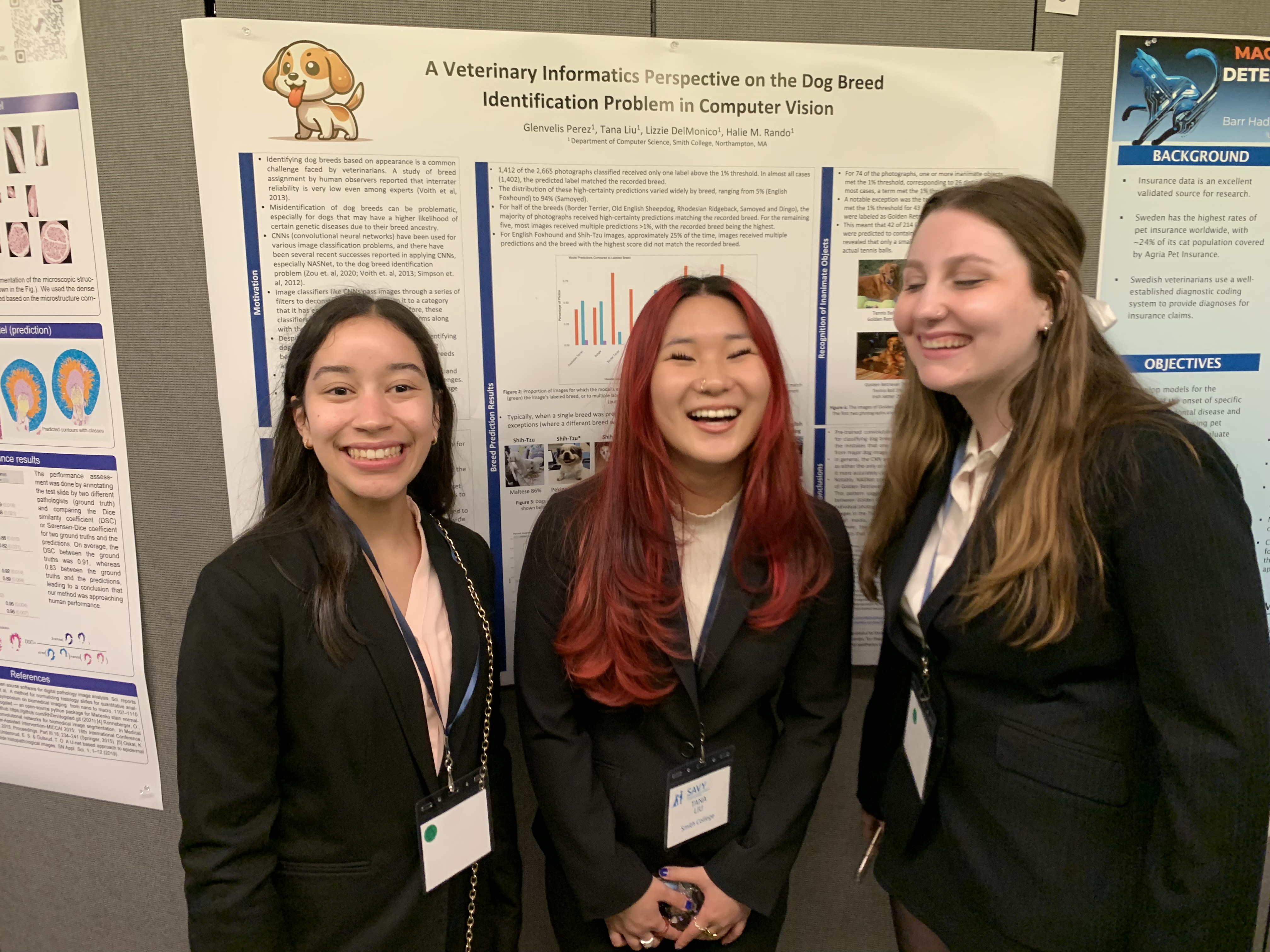 Glenvelis, Tana, and Lizzie presenting their poster